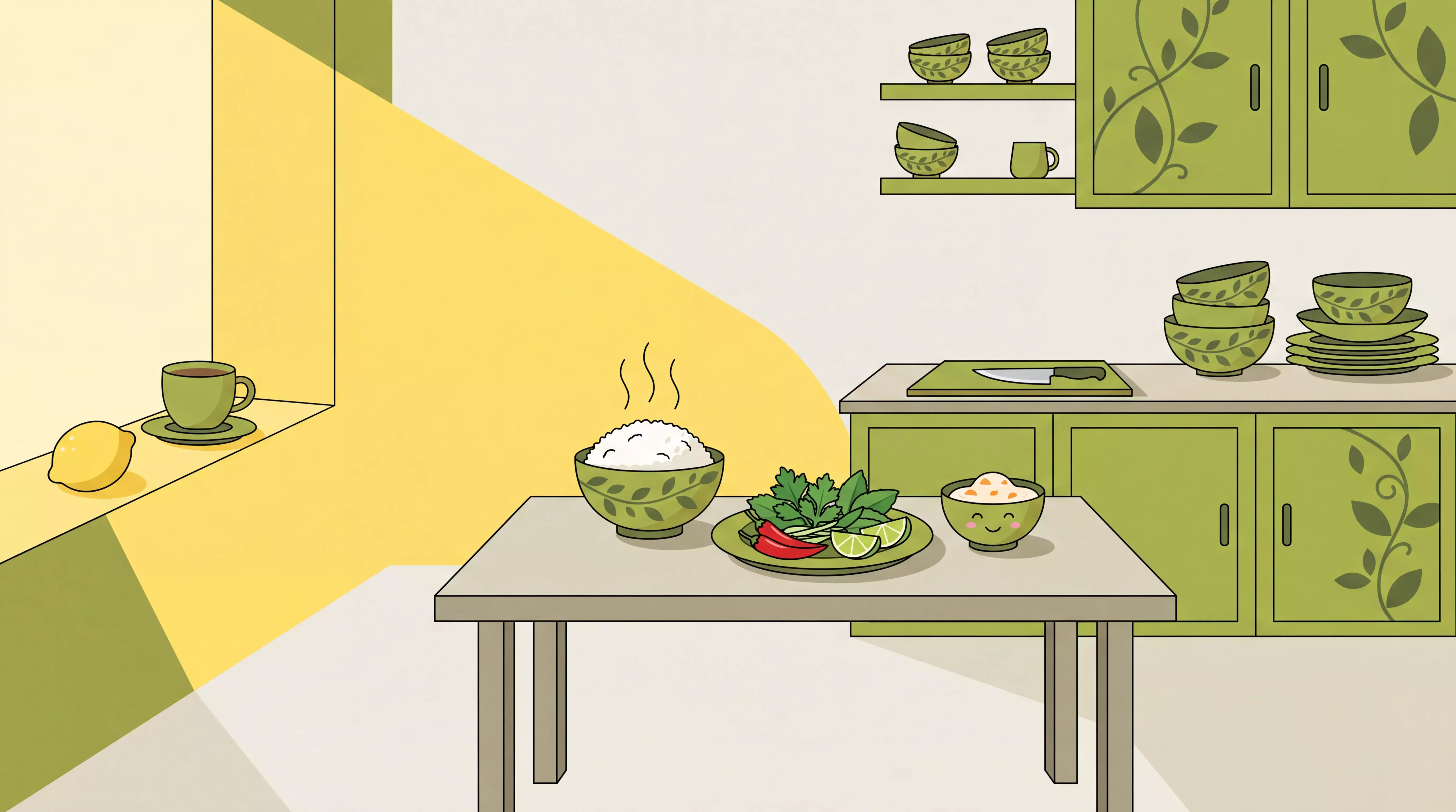 A Thai kitchen dining moment