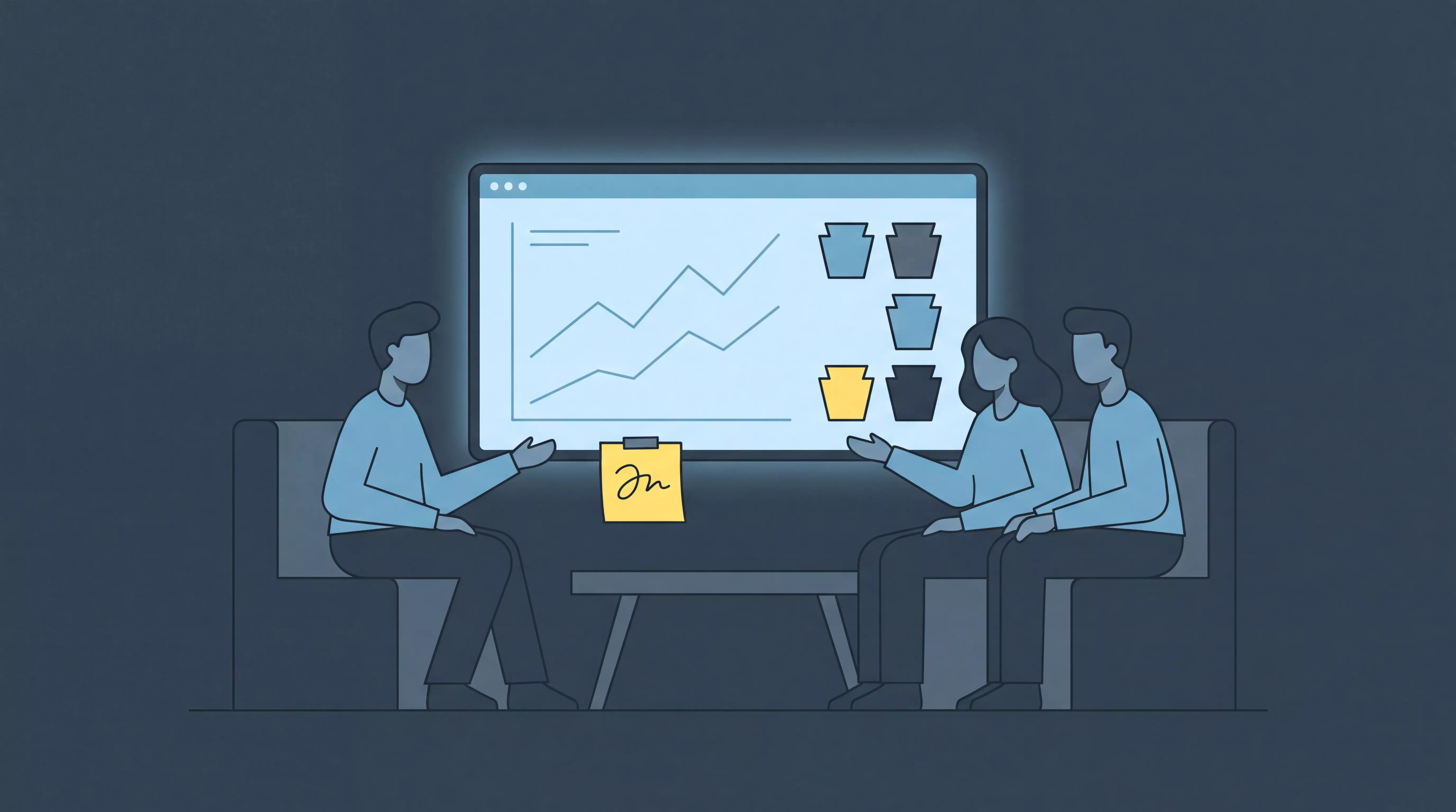 Professionals collaborating around a table