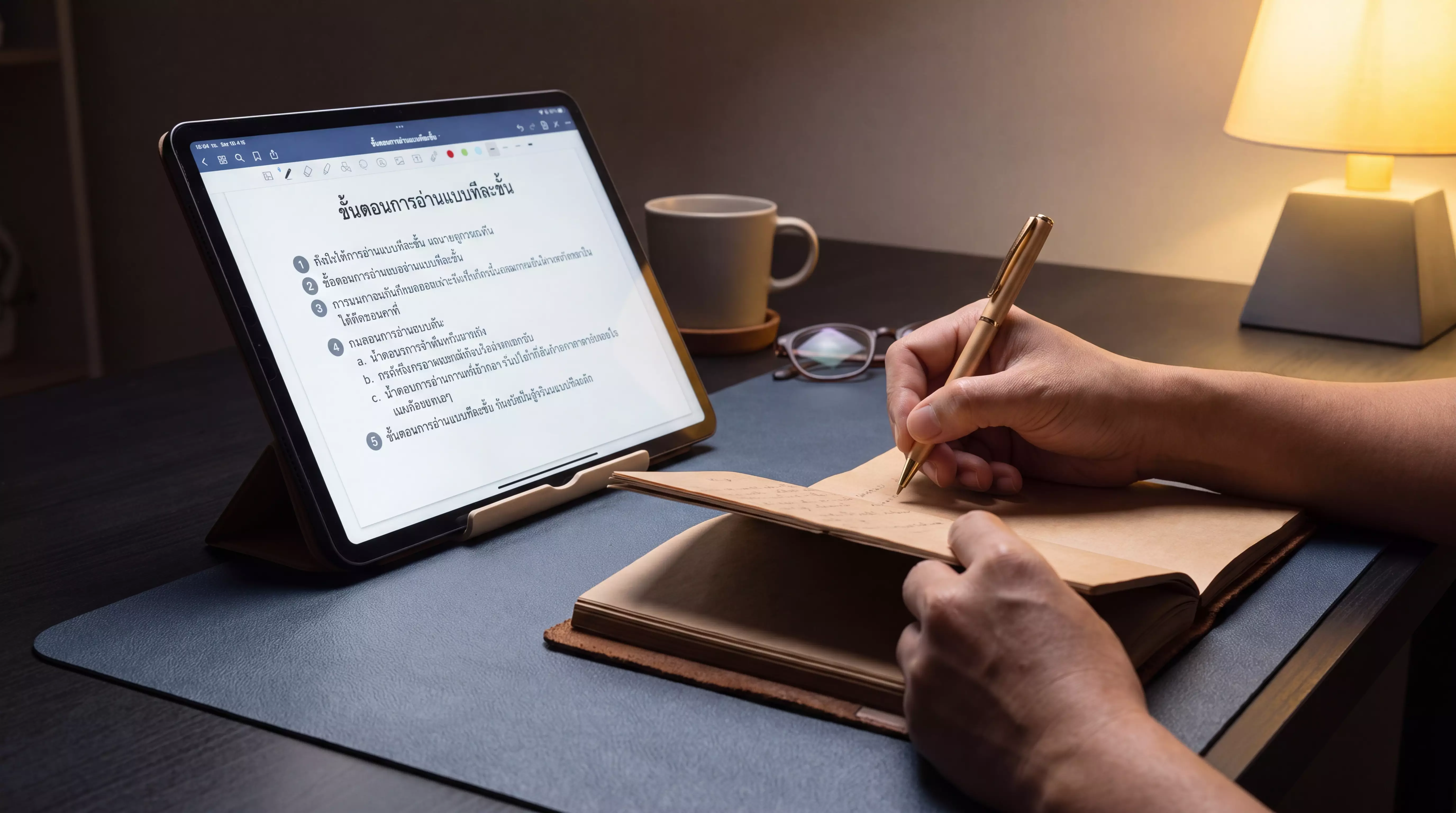 Slow journaling on a tablet